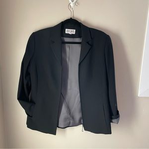 Braemar Women’s Zip Up, Pockets, Padded Shoulder Blazer Jacket, Size 10